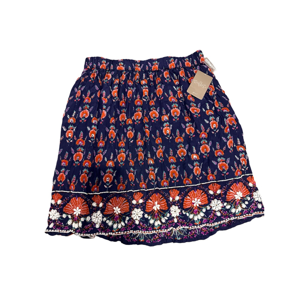 Women's Anthropologie Skirt, Size M, Blue & Orange Floral